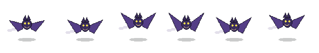 Bat flap source sprite strip