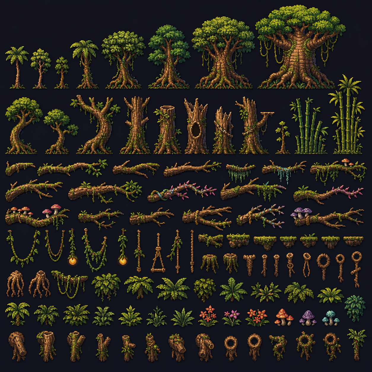 Tree branch sprite sheet